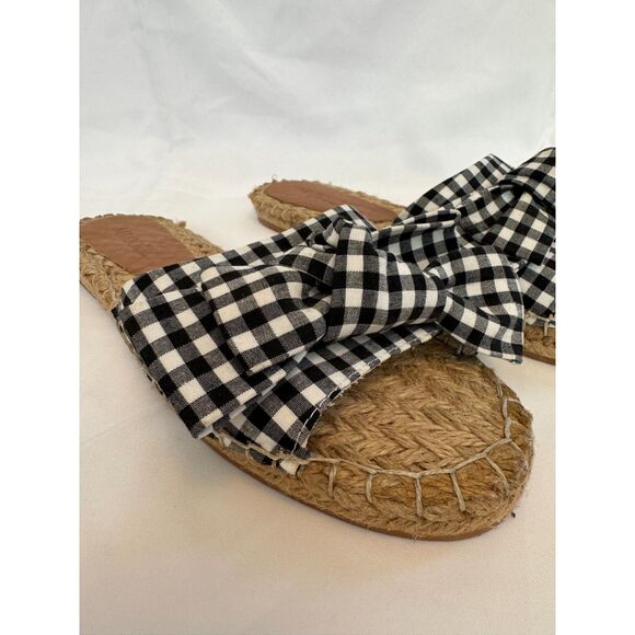 Mudo Collection Black and White Gingham Slide Sandals Size 39 / US 8 - Picture 4 of 8